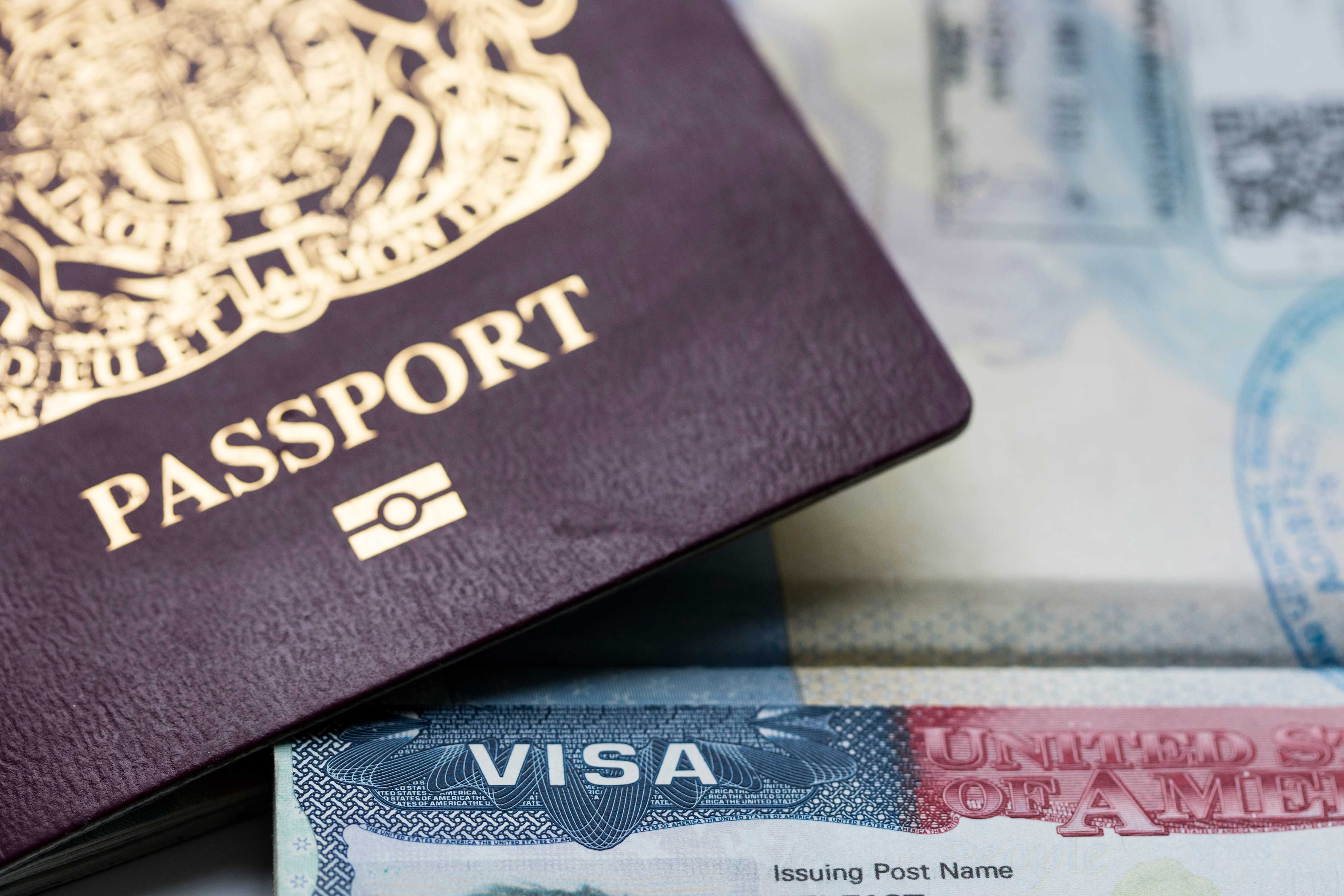 A visa and a passport